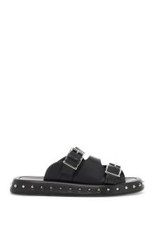 alexander mcqueen leather punk slides for ed