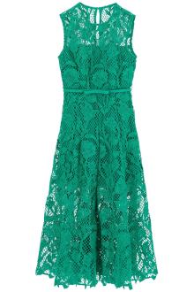 self portrait sleeveless midi lace dress