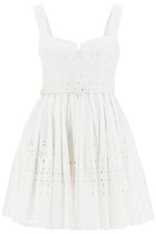 self portrait cotton sangallo mini dress with