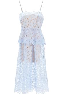 self portrait midi organza dress in