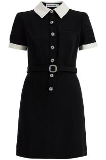 self portrait crepe mini dress with belt