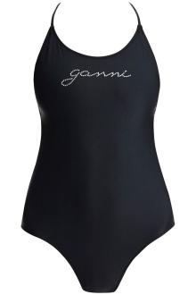 ganni one-piece swimsuit with logo