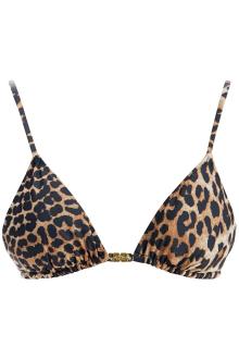 ganni &quot;leopard print bikini top