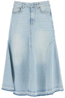 ganni flared denim skirt.