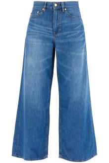 ganni lightweight denim wide leg jeans
