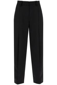 ganni lightweight pants with pleats