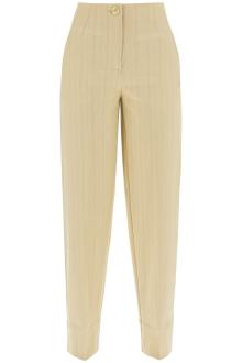 ganni striped tapered trousers