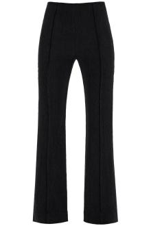 ganni flared viscose trousers for