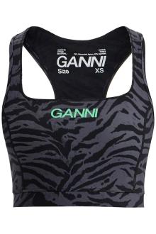 ganni sporty animal print top