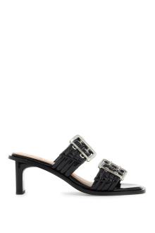 ganni &quot;women&#039;s patent buckle m