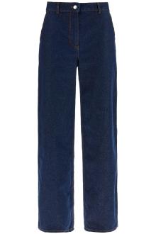 maison kitsune straight jeans with embroidery