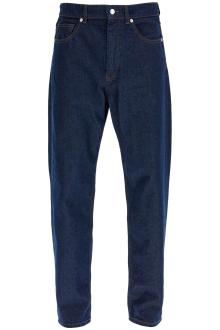 maison kitsune lightweight denim straight leg jeans