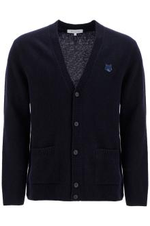 maison kitsune bold fox head wool cardigan