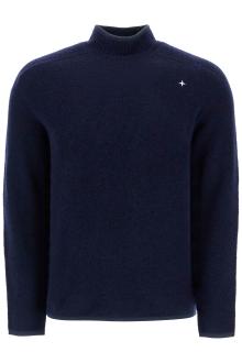 stone island brushed wool blend pullover sweater