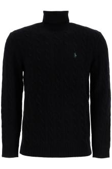 polo ralph lauren cable-knit wool and cashmere turt