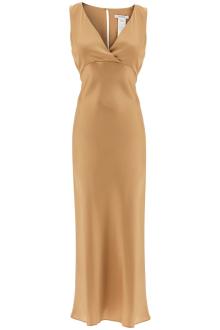 max mara sleeveless long satin dress