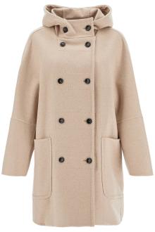 max mara double-breasted coat with hood