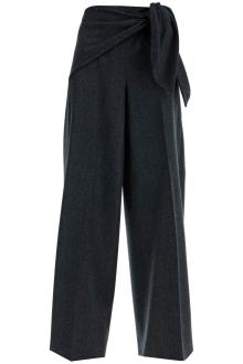 max mara stretch wool pants with bow detail