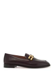 aquazzura smooth leather brandi loafers in