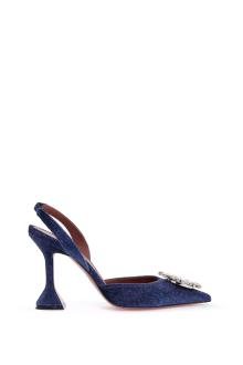 amina muaddi velvet slingback beg