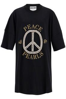 moschino &quot;peace &amp; pearls t-shirt