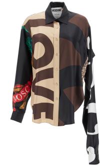 moschino silk patchwork shirt