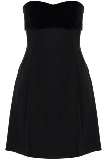 max mara studio short &#039;trani&#039; dress with velvet insert