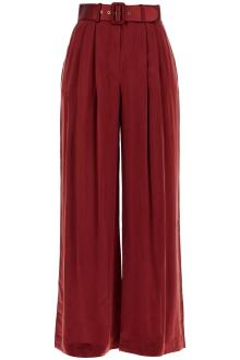 zimmermann silk satin palazzo pants in nine