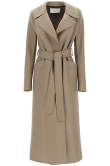 harris wharf london long pressed wool coat