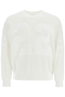 amiri neck perforated knit sweater