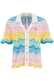 casablanca gradient wave knit shirt