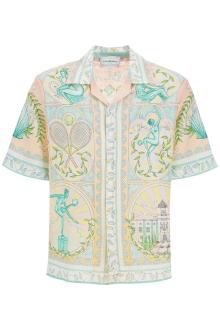 casablanca short-sleeved linen shirt for men