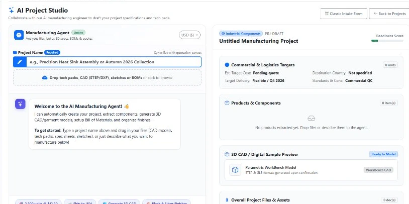 AI Manufacturing Project Studio